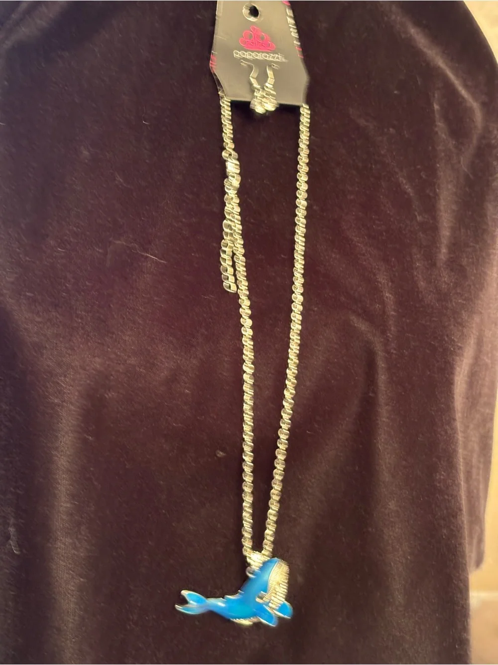Paparazzi Blue Whale Pendant Necklace - Silver Chain